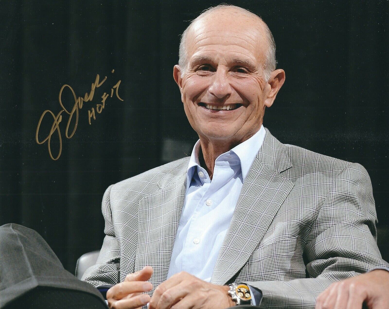 Signed 8x10 JEREMY JACOBS HOF 17 Boston Bruins Autographed Photo Poster painting w/ COA