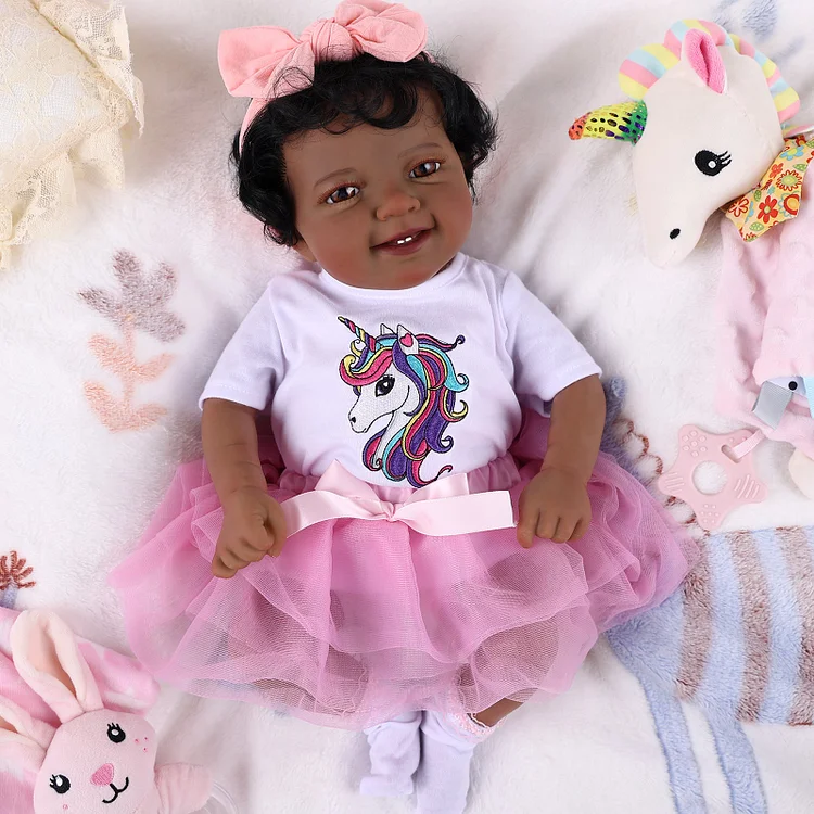 Babeside Leen 20" Awake Reborn Baby Doll Infant American African Baby Girl