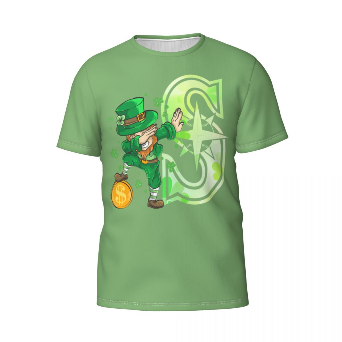 Seattle Mariners St Patrick's Day Dabbing Leprechaun Short-Sleeve Men's T-Shirt