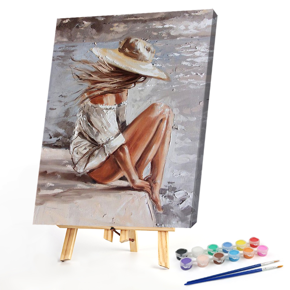 

40*50CM - Paint By Numbers - Girl Back View, 501 Original