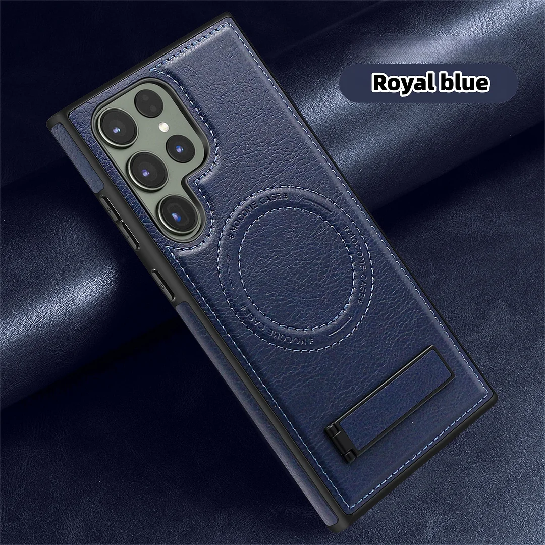 Suitable for Samsung S24\23 series pebbled leather holder mobile phone case