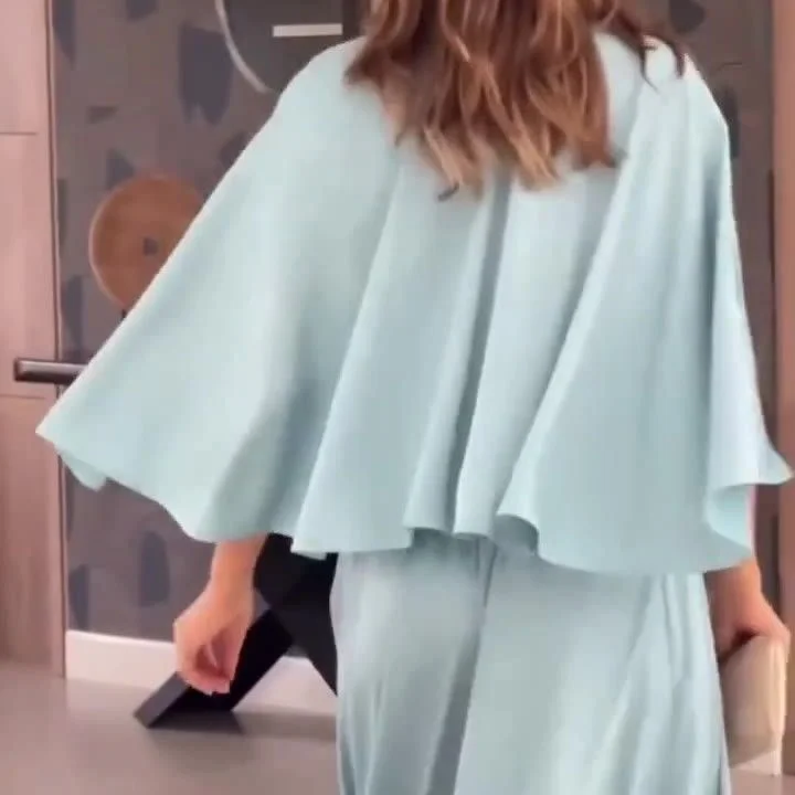 Toloer Toloer Summer New Leisure Light Luxury Home Deep V Pure Color Loose Dress-Outfit Ideas