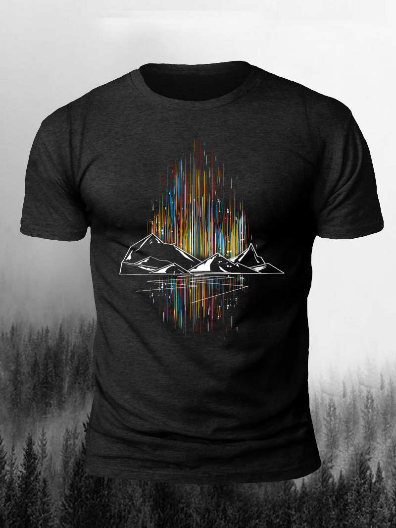 Humans Camiseta Aurora Print Short Sleeve T-Shirt