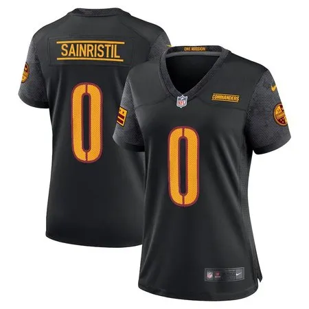 Women's Washington Commanders #0 Mike Sainristil  Black Game Jersey