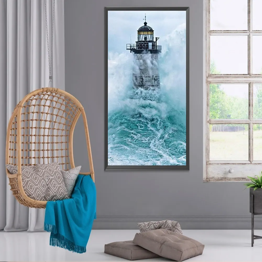 Diamond Painting - Full Round Drill - Seaside Lighthouse(40*80cm)