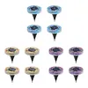 4Pcs LED Mosaic Solar Disk Light Solar-Powered Decorative Driveway Lamps Auto On/Off Ground Mosaic Disk Lamp for Outdoor Walkway Patio & Lawn