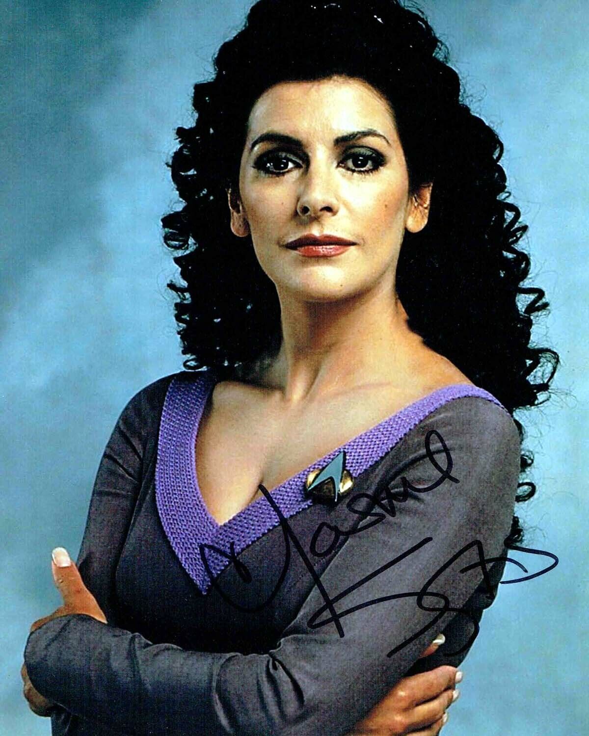 Marina SIRTIS SIGNED Autograph 10x8 Star Trek Deanna TROI Photo Poster painting AFTAL COA