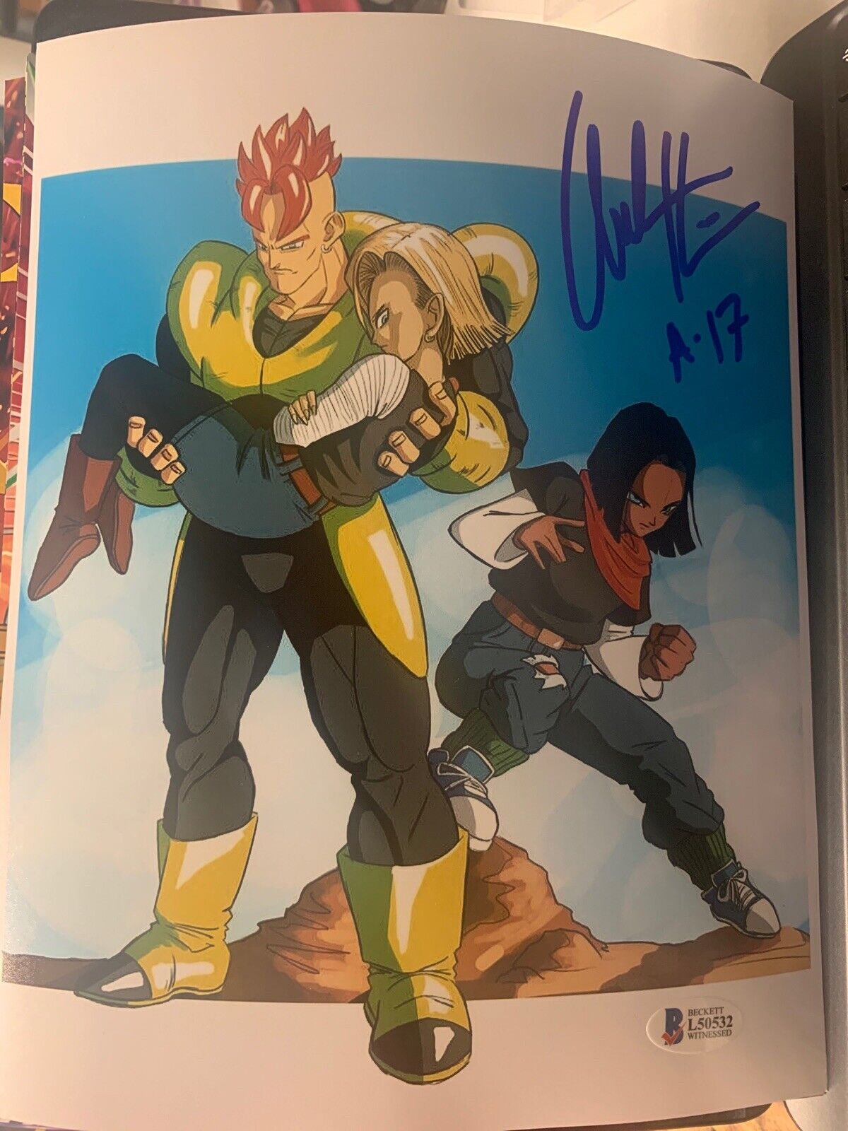 Chuck Huber signed 8x10 Photo Poster painting Dragon Ball Z Movie Android 17 Beckett D20