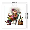 Lady Drinking Red Wine-11CT Stamped Cross Stitch 40*40cm/15.75*15.75in tapestrymarket