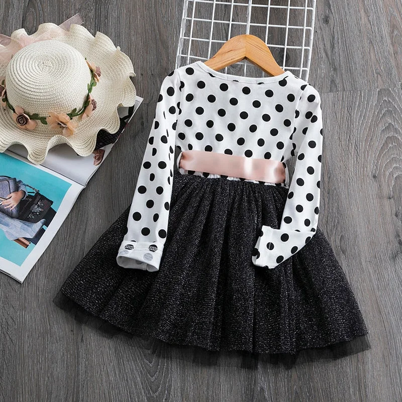 Fancy Baby Girls dresses 2021 New Autumn& Winter Casual Style Asymmetrical Striped Princess Dress The party For Children Clothes
