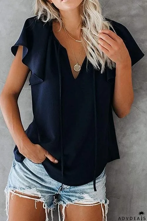 V Neck Loose Blouse