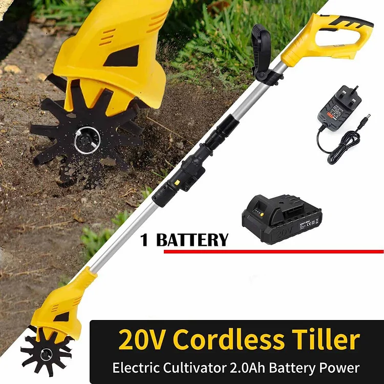 💥Last day Clearance! Cordless Tiller Electric Cultivator