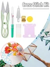 DIY Embroidery Needle Threads Scissors Thimble Cross Stitch Sewing Kit Set