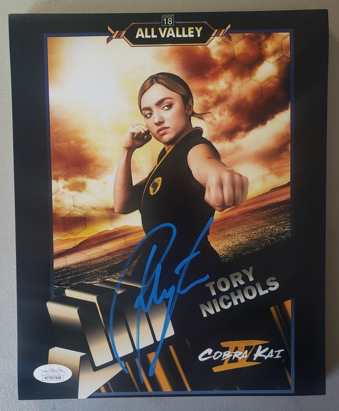 8X10 Autographed by Peyton List in Cobra Kai Season 4. JSA