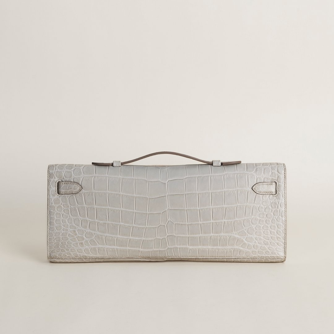 Kelly cut Matte Porosus Crocodile  8L Beton  PHW