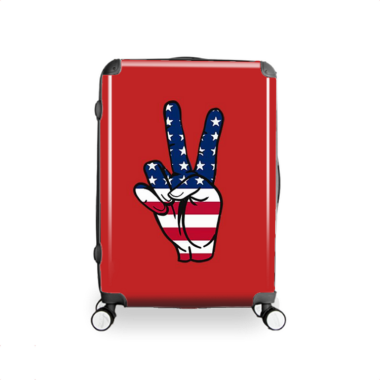 Peace Sign Hand, Independence Day Hardside Luggage