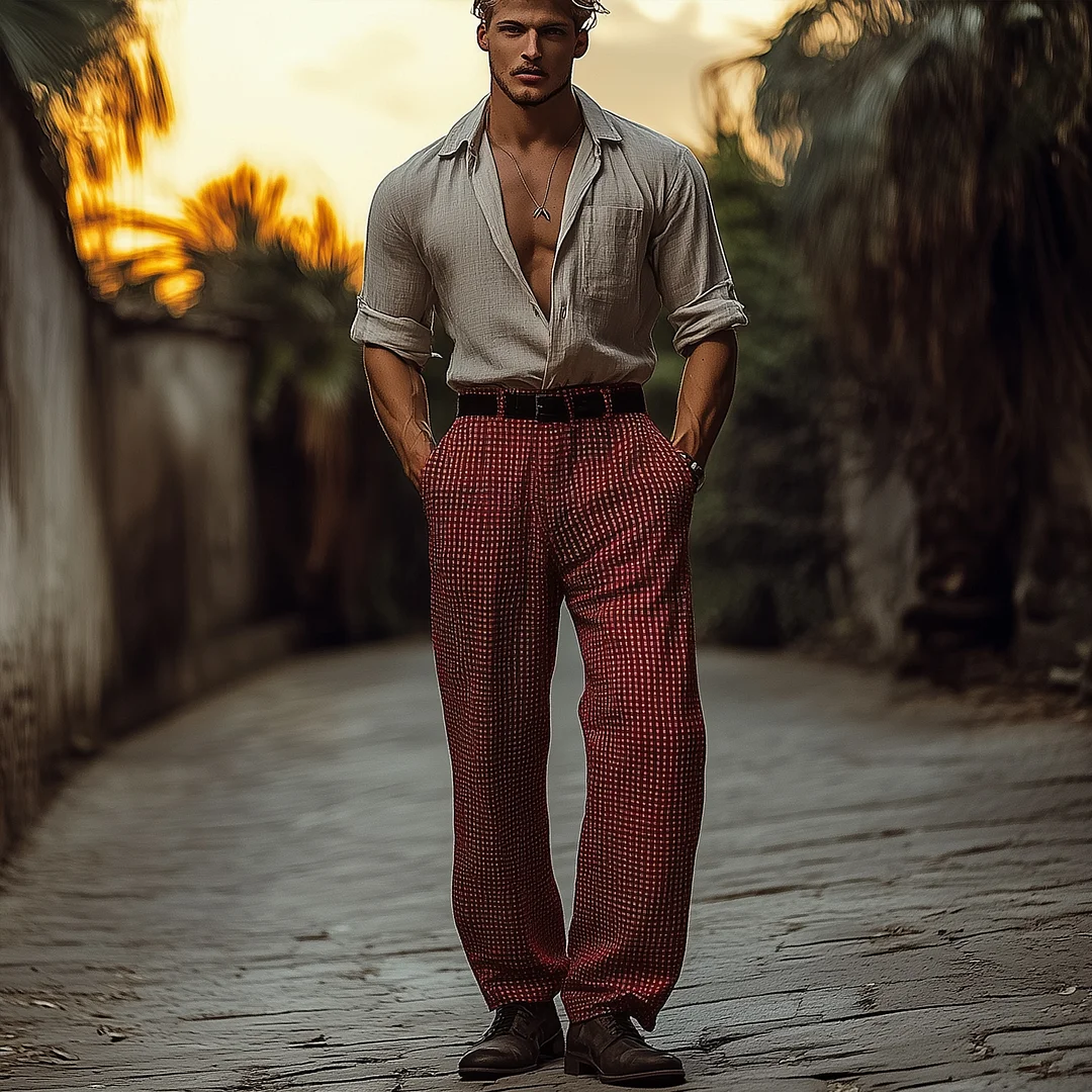 Classic Plaid Trousers - Stylish And Comfortable For All Seasons-inspireuse