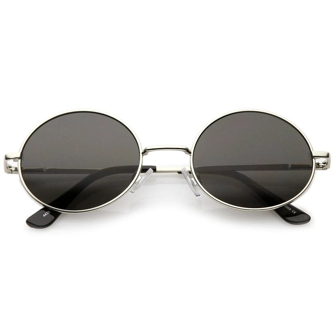 Classic Lightweight Slim Arms Neutral Colored Flat Lens Oval glasses 50mm