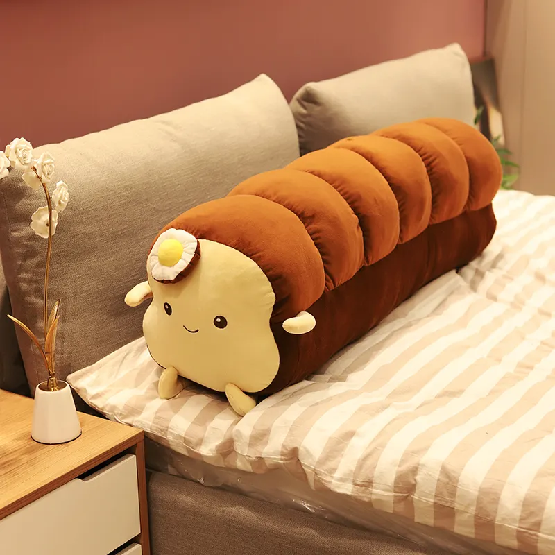 Cute Toast Plush Giant Bed Poached Egg Toast Cushion Headrest Decoration