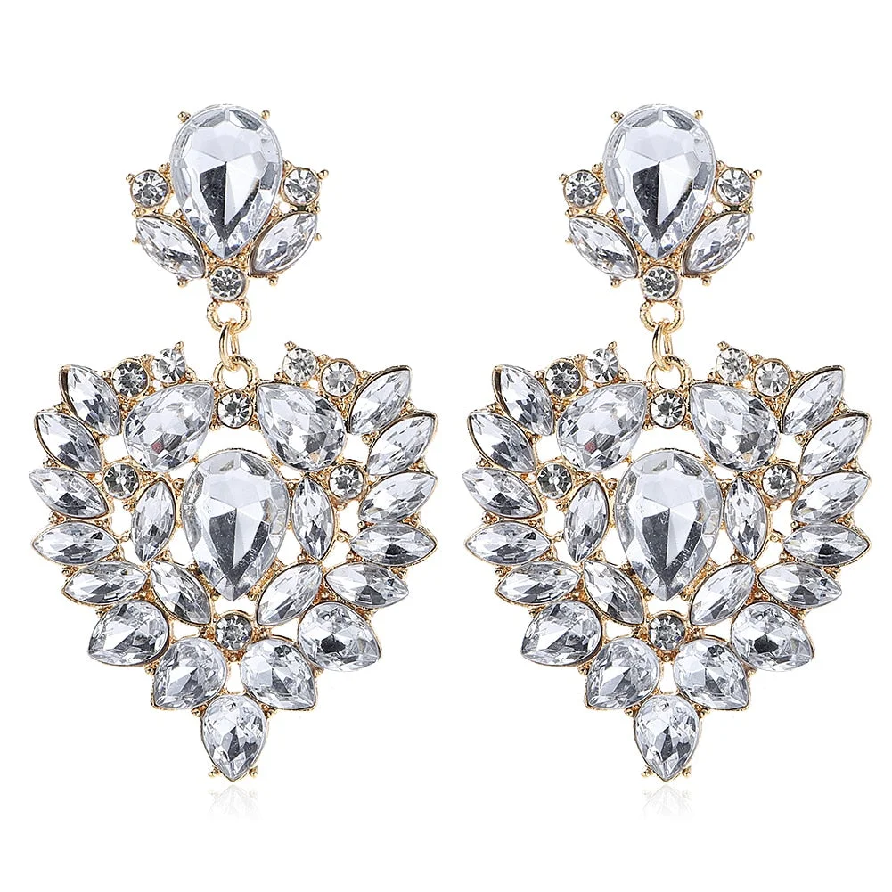 Dvacaman New Shiny Rhinestone Earrings Tassel Drop Earrings For Women Luxury Jewelry Long Dangle Earrings 2022 Party Accessories