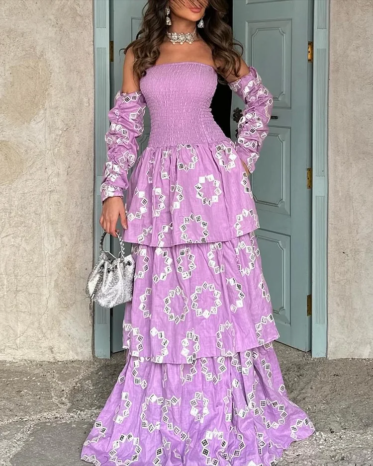 Women's Tube Top Elastic Cake Dress