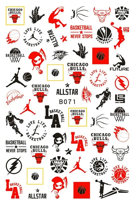 3D Flag Sport Nail Stickers for Manicure Fire Clover Decoration Decals Back Glue Designer Gymnastics Nail Art Sticker