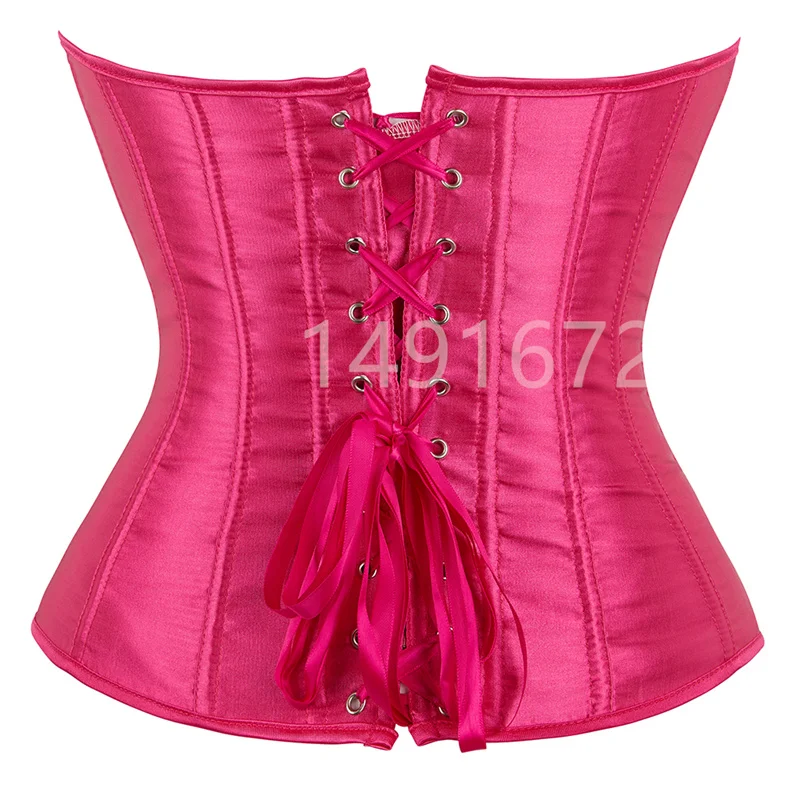 Billionm Corset Top Bustiers Overbust Satin Sexy Victorian Corsets Corselet Brocade Vintage Style Korsett for Women Plus Size Pink Green