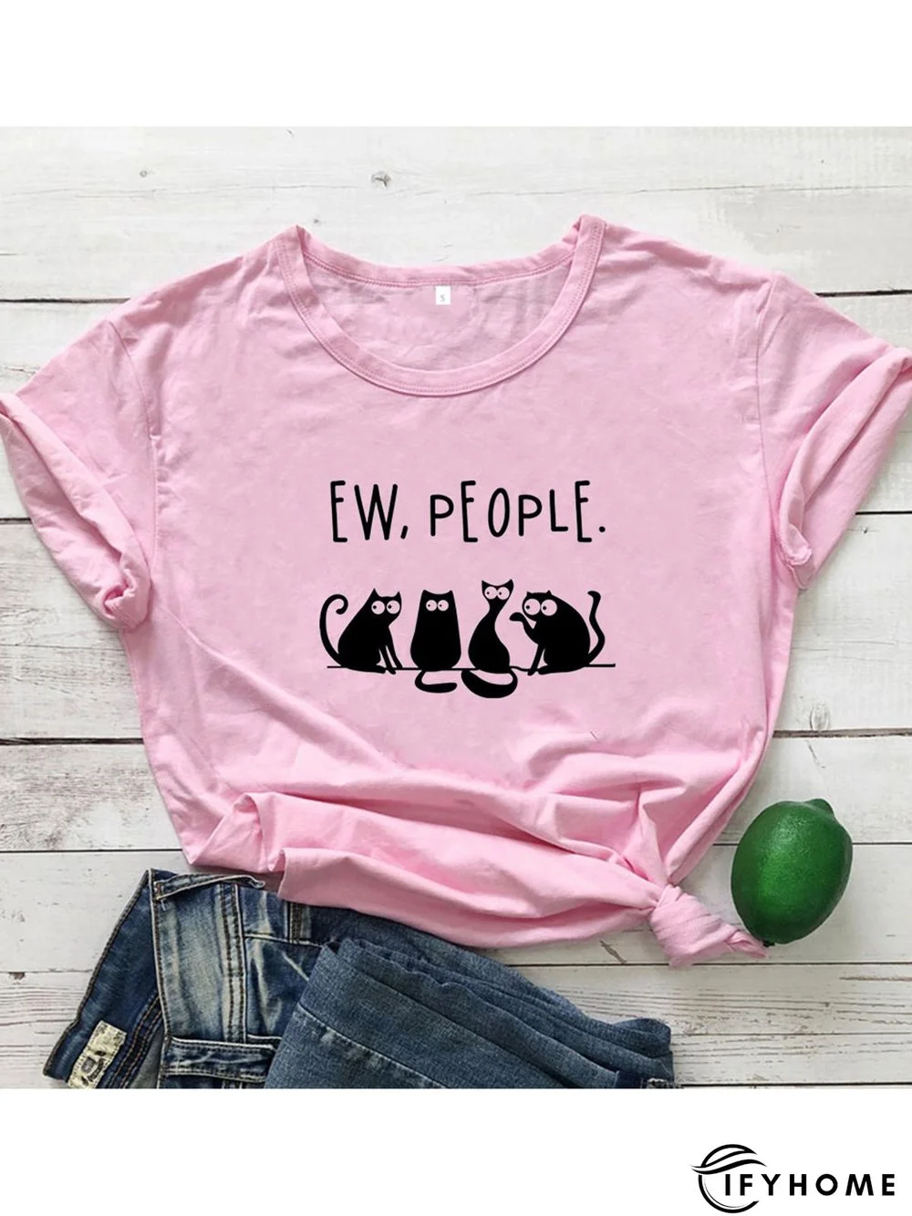 Casual Plus Size Printed Short Sleeve Tee Shirts Tops | IFYHOME