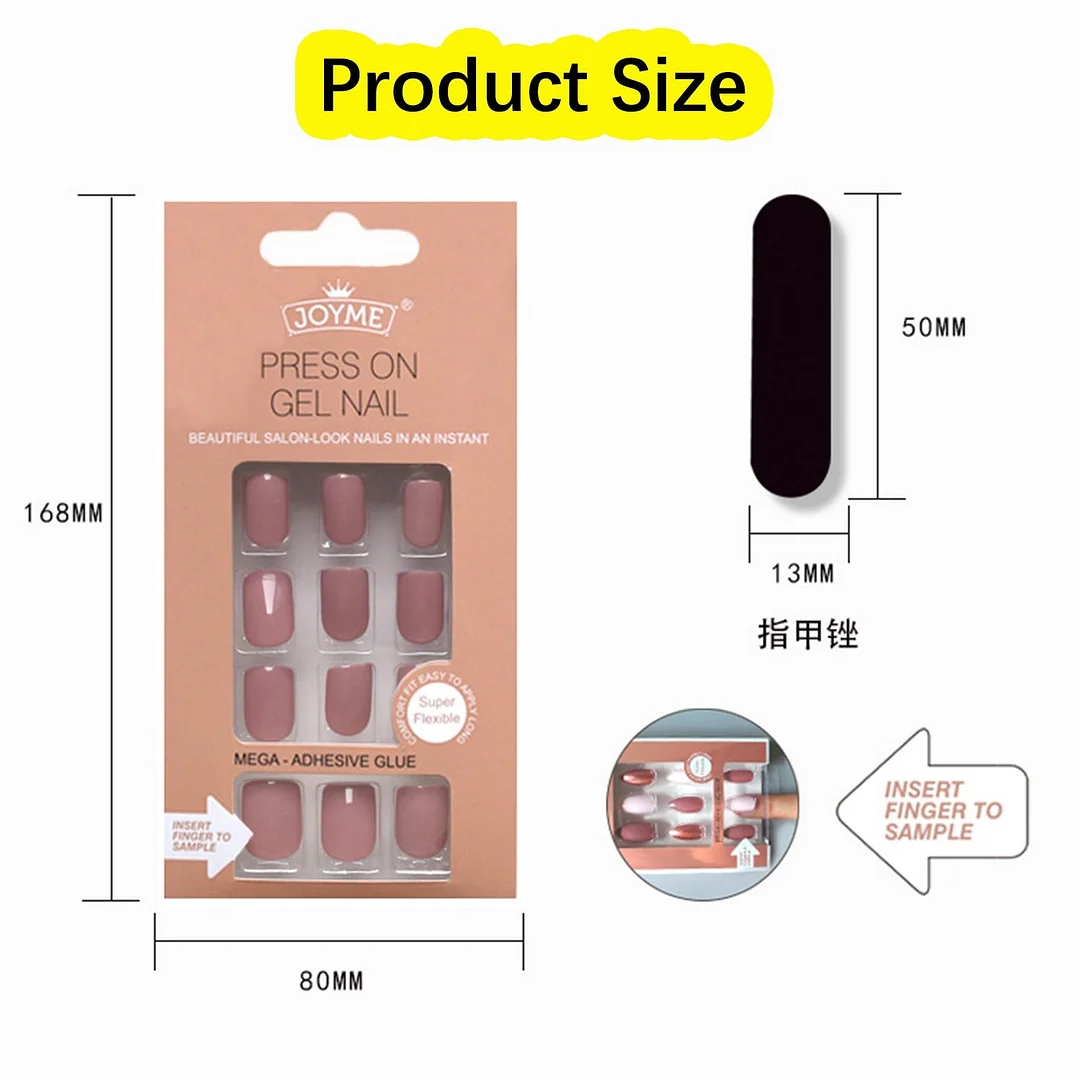 24Pcs Nails Art Fake Nail Tips False Press on Coffin with Glue Stick Designs Clear Display Short Set Full Cover Artificial Squar-Nail Inspo