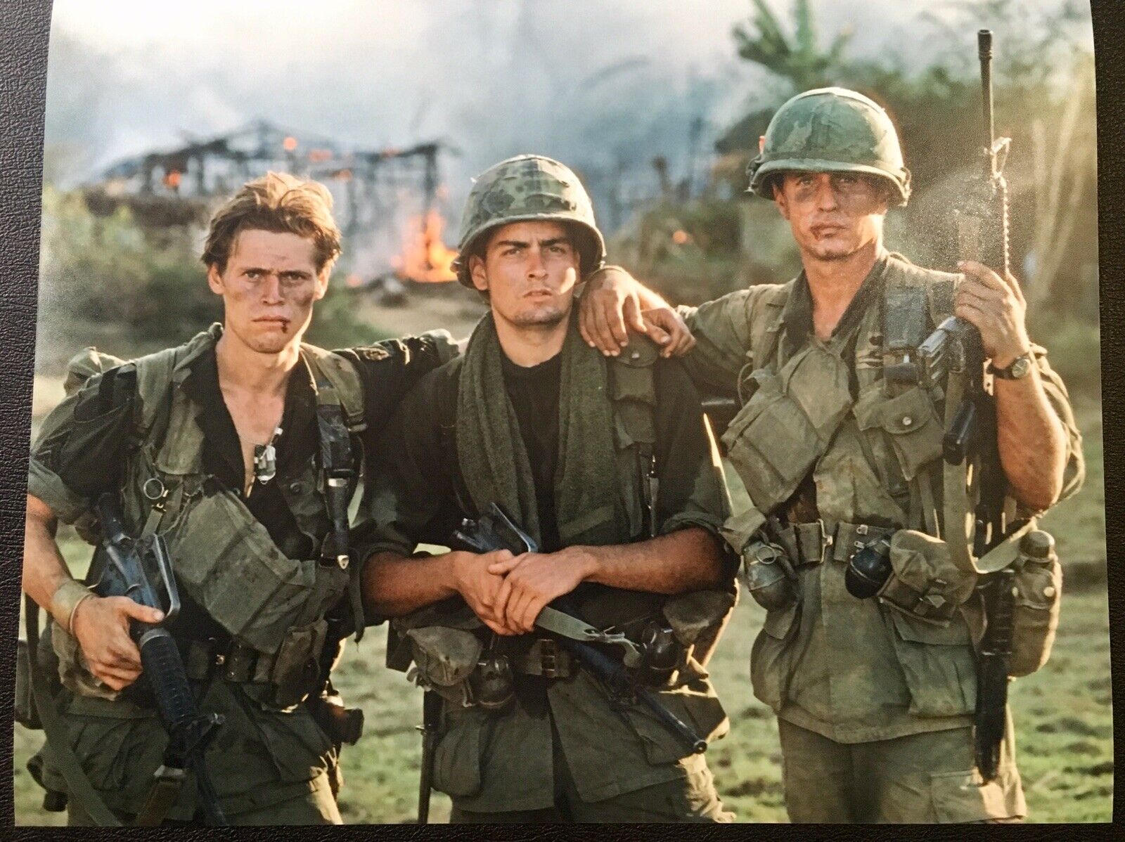 Platoon Movie Photo Poster painting 8x10 Print ; Charlie Sheen Willem Dafoe