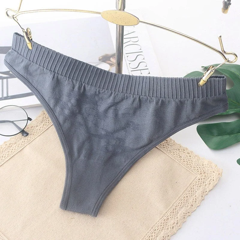 Women's sexy hollow underwear temptation mid-waist panties embroidery thong transparent hollow underwear women