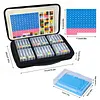Transparent Diamond Painting Storage Box Set with Handle Bag & Stickers Diamond Painting Storage Case Portable Bead Storage Box for Diamond Painting Accessories and Tools (32PCS)
