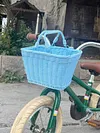 Bike Front Basket with Handles Cute Square Bicycle Basket for Kids Adult Bikes