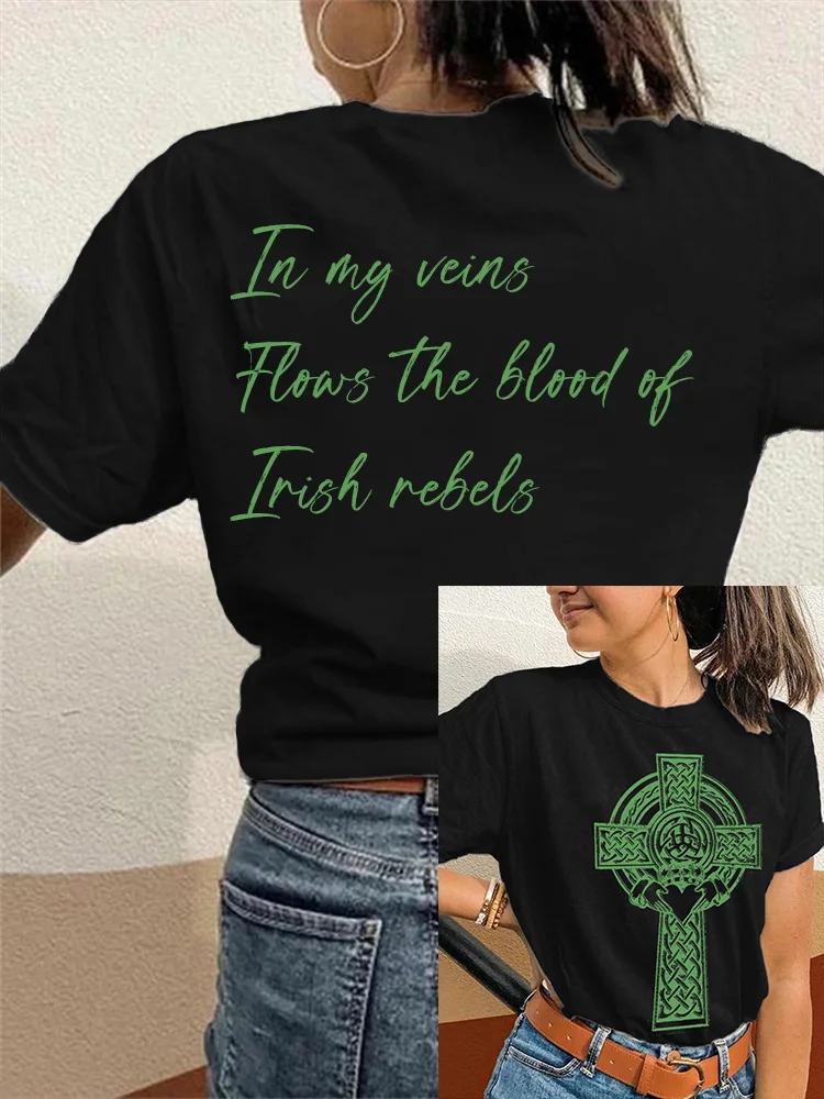 VChics In My Veins Flows The Blood Of Irish Rebels T Shirt