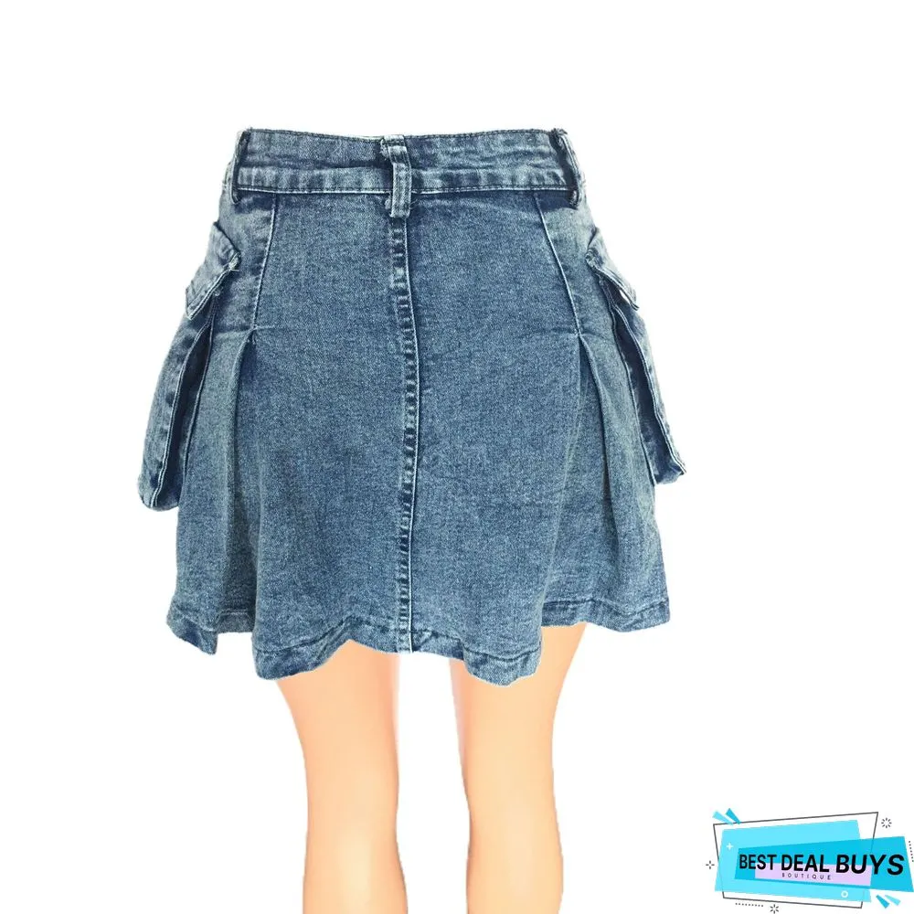 Sexy Fit Denim Mini Club Skirt