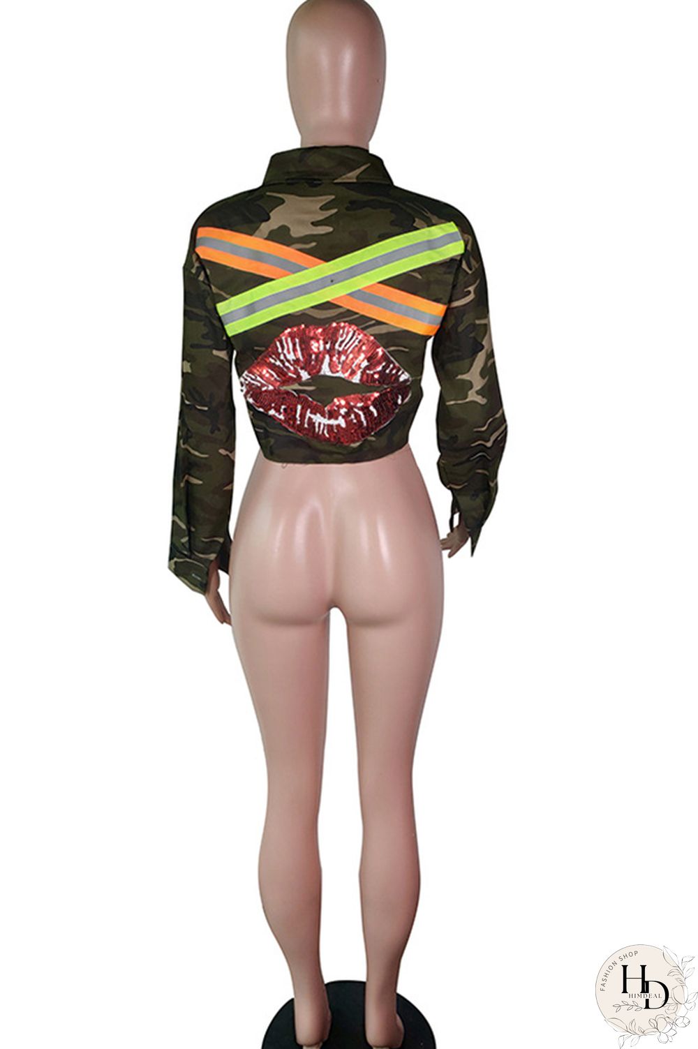 Camouflage Turndown Collar Camouflage Polyester Others Long Sleeve