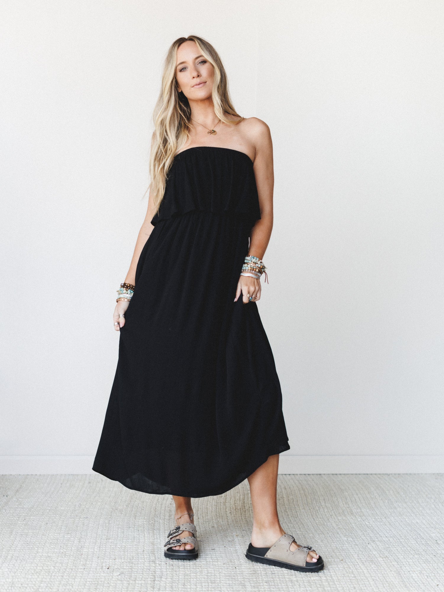 Sierra Strapless Maxi Dress - Black
