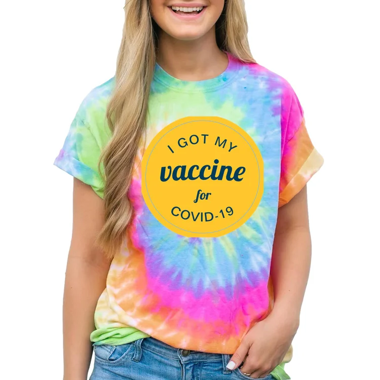Women and Men Tie Dye Tee I Got My Vaccine For Covid 19 Custom Colors T Shirt - Heather Prints Shirts