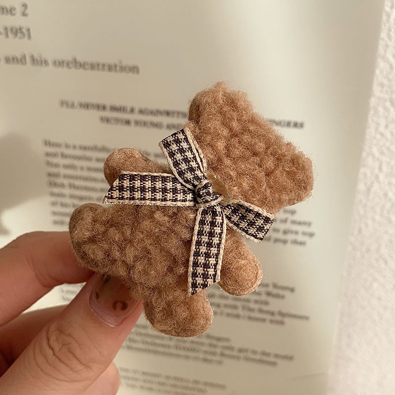 4pcs Cute Plush Bear Hairpin | IFYHOME