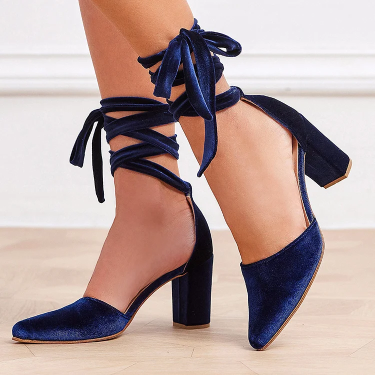 Blue on sale wrap heels