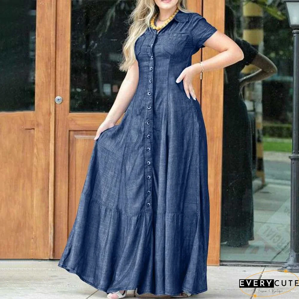 Casual Washed Denim Dress