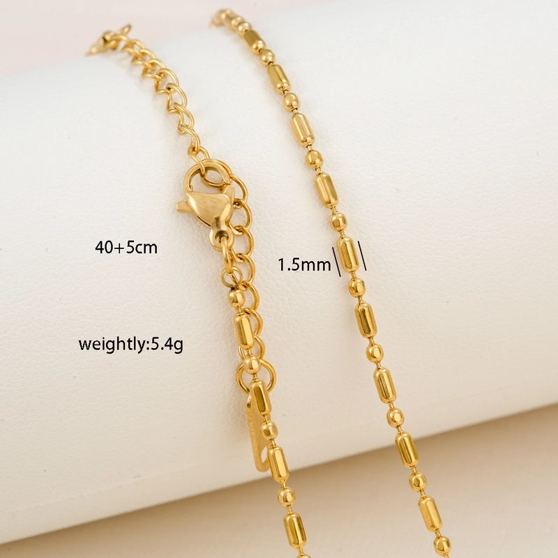 Basic Minimalist Solid Color 304 Stainless Steel 18K Gold Plated Necklace