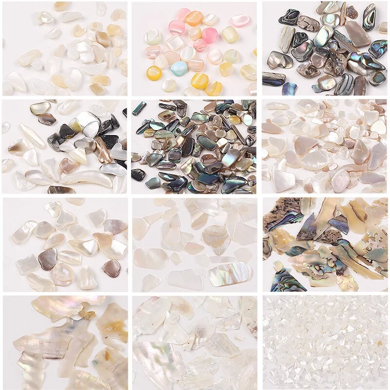 1box Black Color Nail Gems Fashion Shell Nail Stone Irregular Abalone Sequined Nail Decoration DIY Japanese Nail Art Design