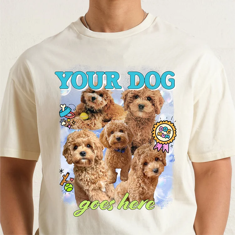 Personalized Dog Bootleg Tee, Custom Pet Photo Shirt, Dog Photo T-shirt