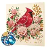 Christmas DIY Special Shape Diamond Painting Pearl Art With Inner Frame Kit 25x25cm(Red Sparrow)