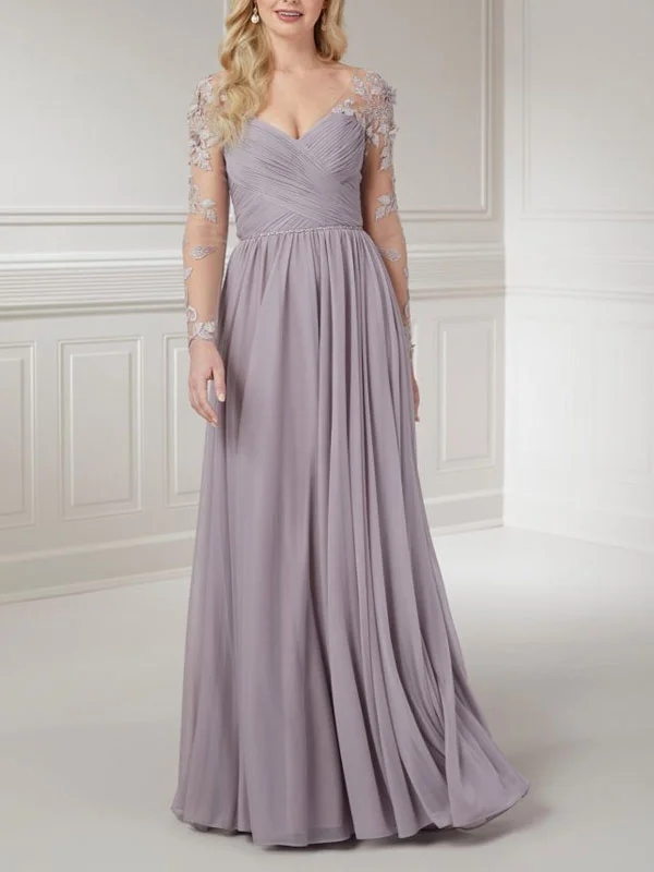 romantic soft ruffled sleeve applique women's dress