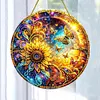 Pendentif tournesol paillet&eacute;-simple c&ocirc;t&eacute; perceuse-diamant