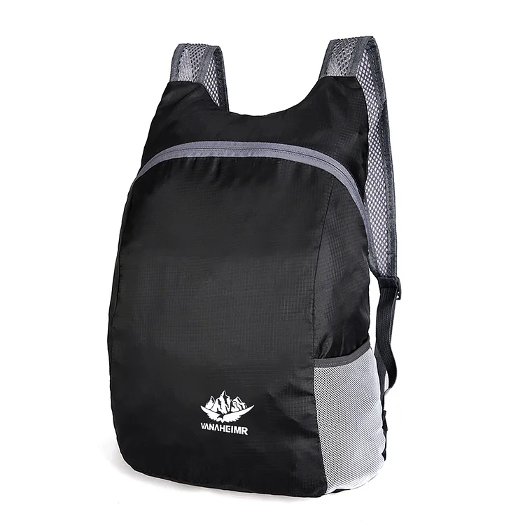 Foldable Backpack Outdoor Travel Waterproof Sports Hiking Daypacks (Black)