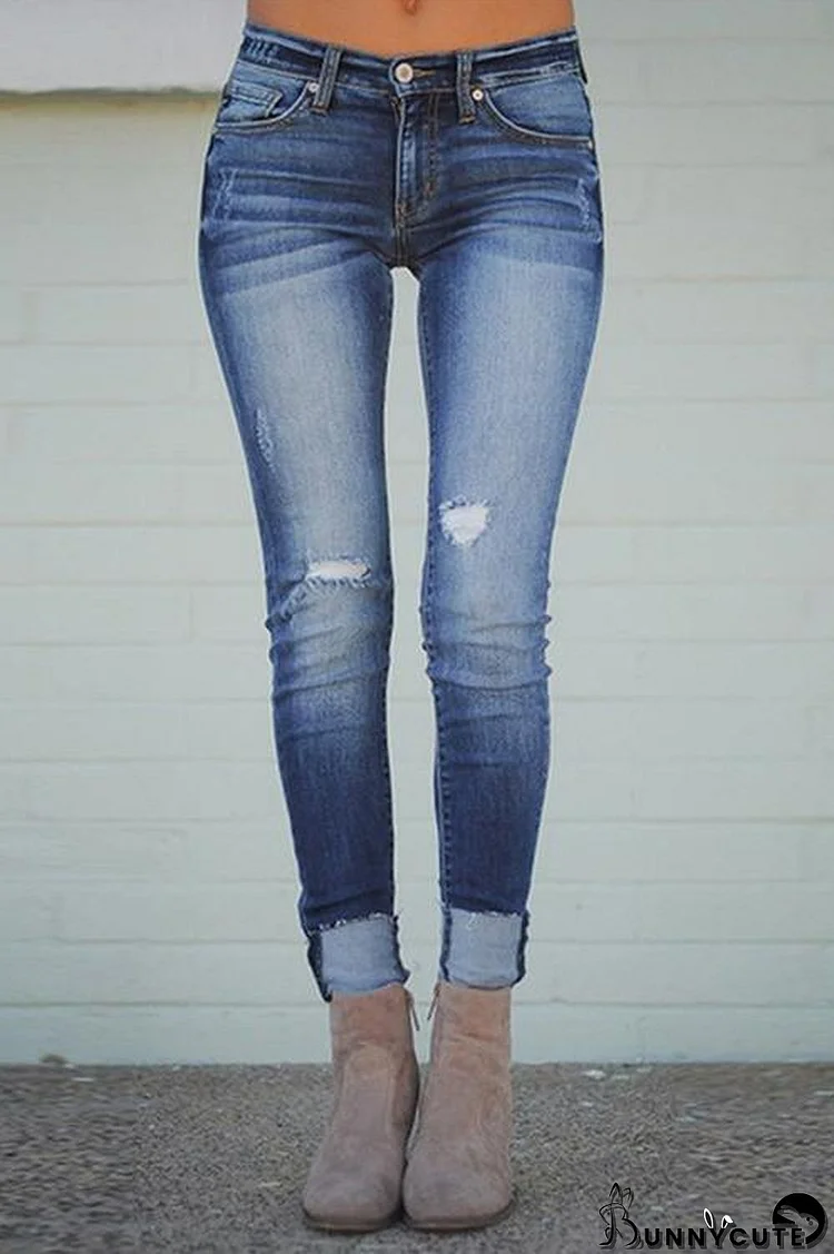 High Waist Worn Out Jeans