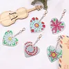 5pcs Double Side Diamond Painting Special-shaped Drill Heart Keychain Kits